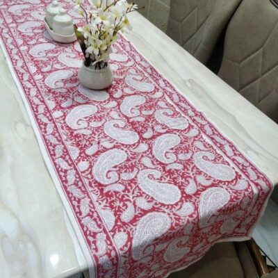 Red-Multicolor Hand Block Printed Cotton Table Runner (45cm x 200cm) – Jaipur Handblocks