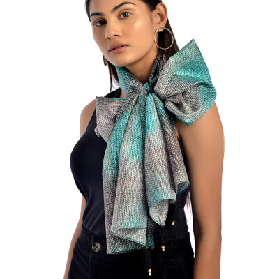 pure silk long scarf- BLUE WIPER – House Of Prana