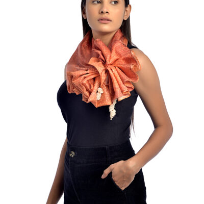 pure silk long scarf-ORANGE – House Of Prana