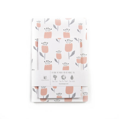 Eco-Friendly Notebook Set – A5 & A6, White Handmade Book Set of 2- dots