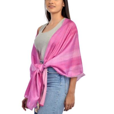 pure silk long scarf- BUBBLEGUM – House Of Prana